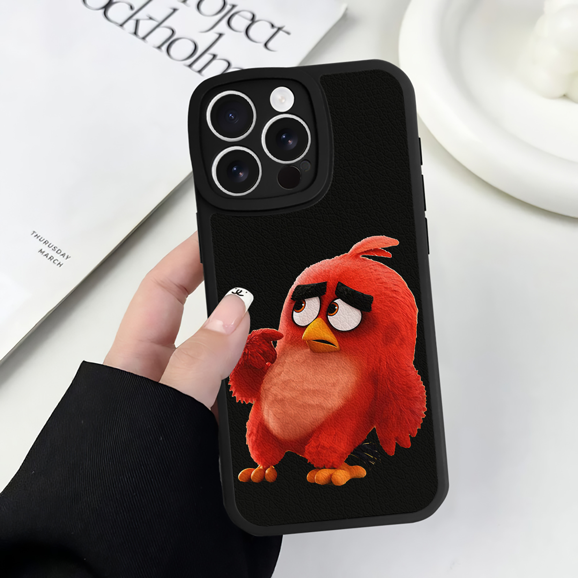 （画像用） Angry Birds アングリーバード 【iPhone 16シリーズ対応】シリコンスマホケース（レザー調） 材質：シリコン